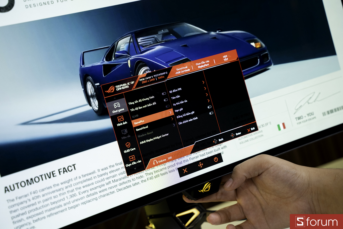 Menu settings trên ASUS ROG Swift OLED PG27AQWP-G EDITION 20