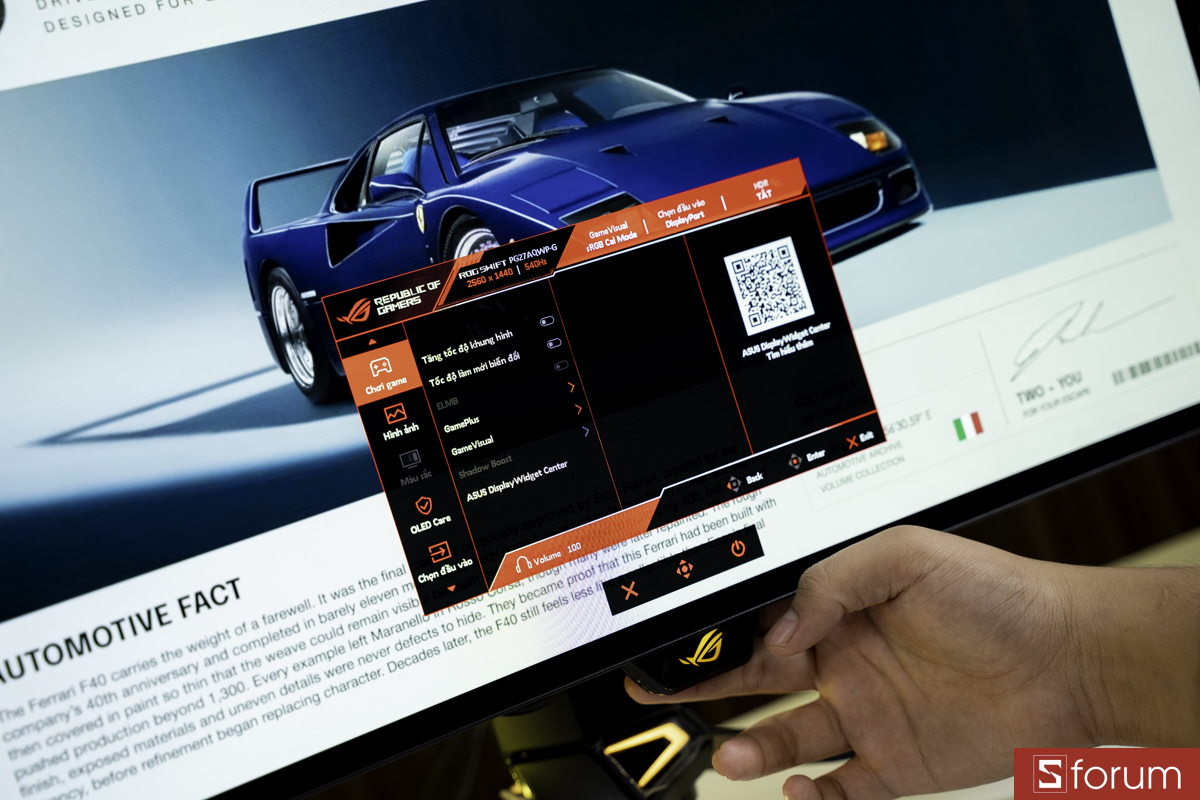 Menu settings trên ASUS ROG Swift OLED PG27AQWP-G EDITION 20