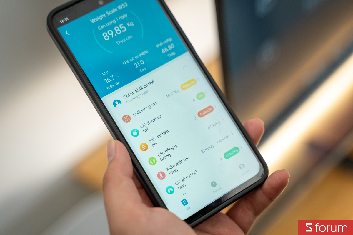 Chỉ số được tải lên ứng dụng điện thoại