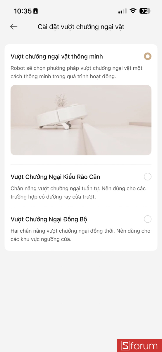 Cài đặt nâng cao Dreame X60 Ultra qua app