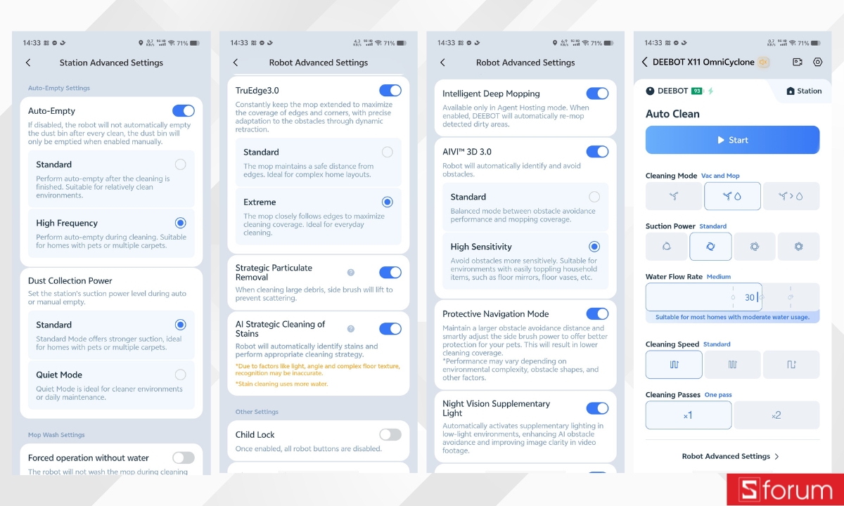 Ecovacs Deebot X11 Omni Cyclone có app chỉnh được từ xa