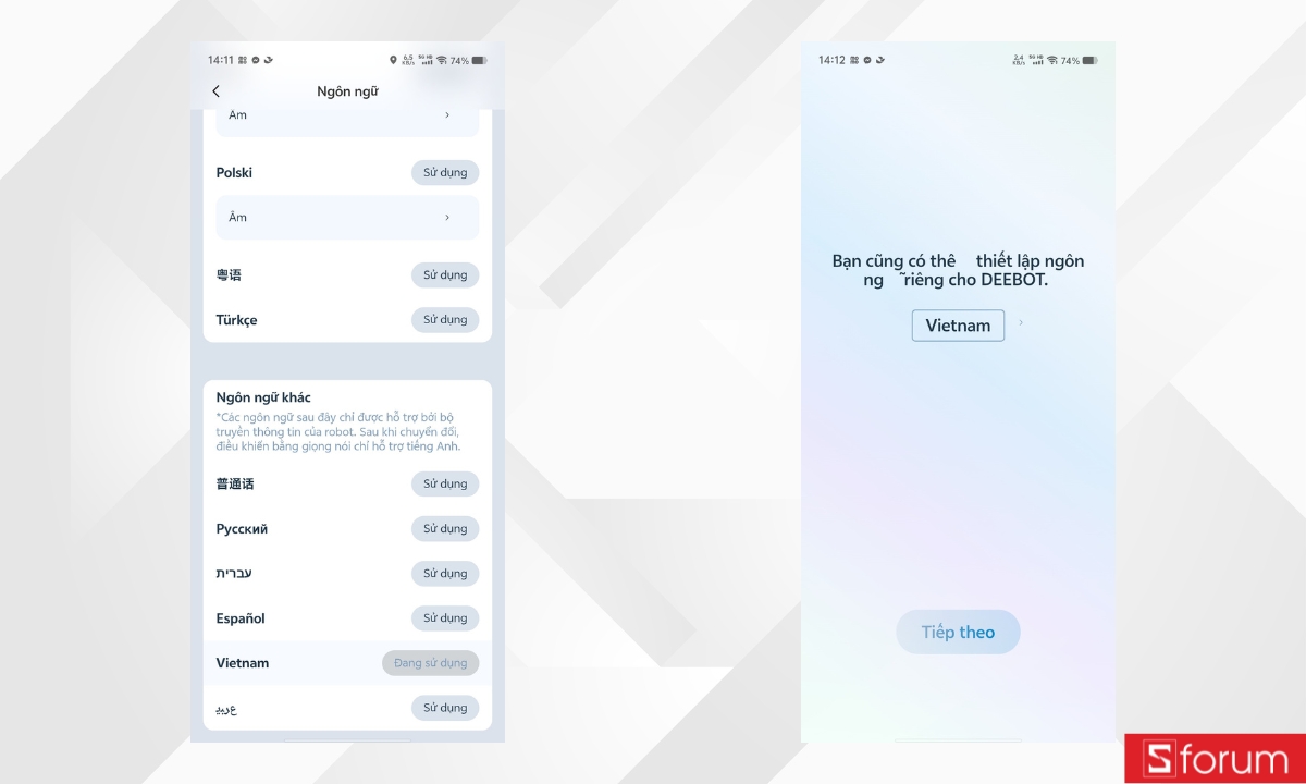 Ecovacs Deebot X11 Omni Cyclone có hỗ trợ tiếng Việt