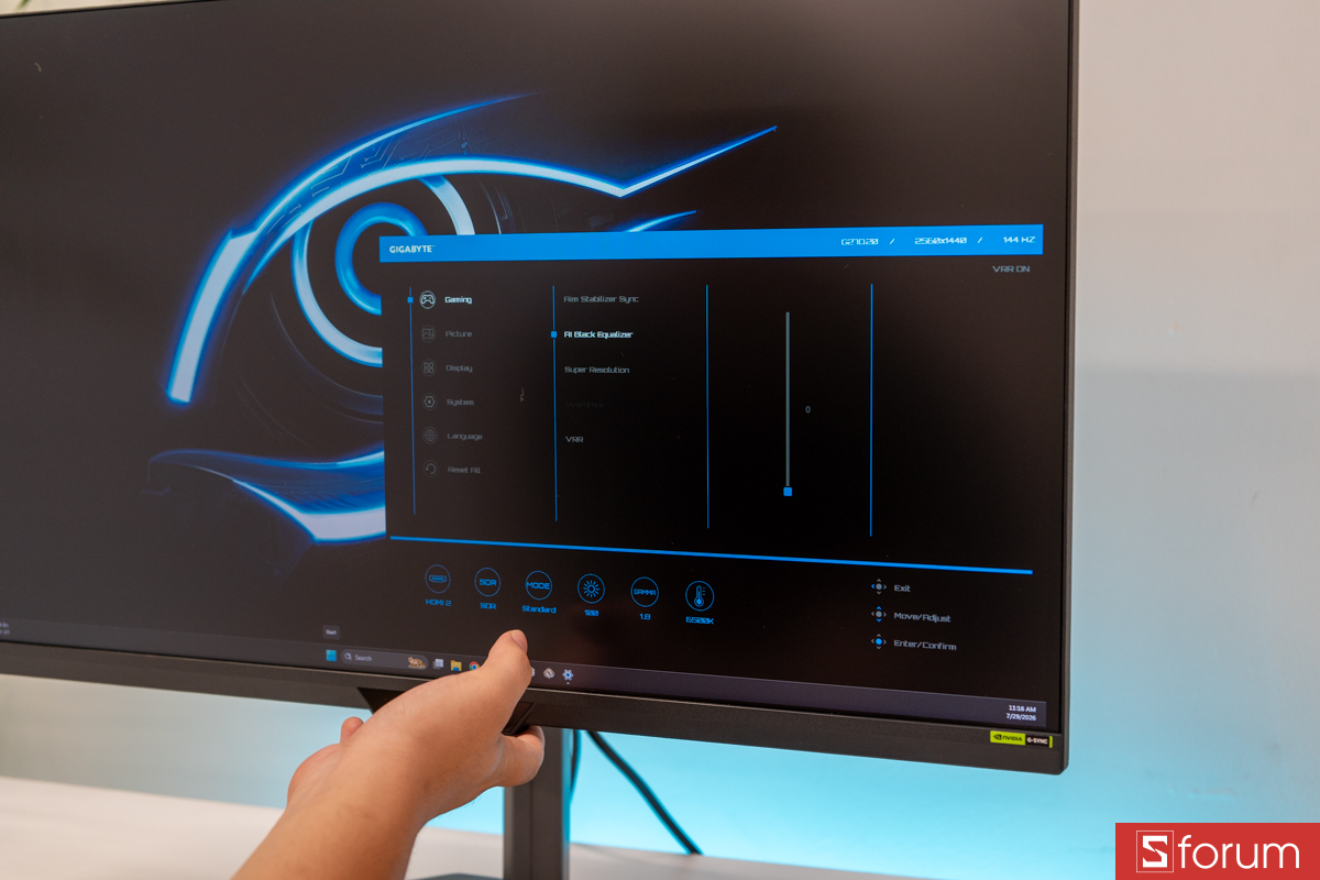 Thiết lập chơi game trên GIGABYTE G27Q20