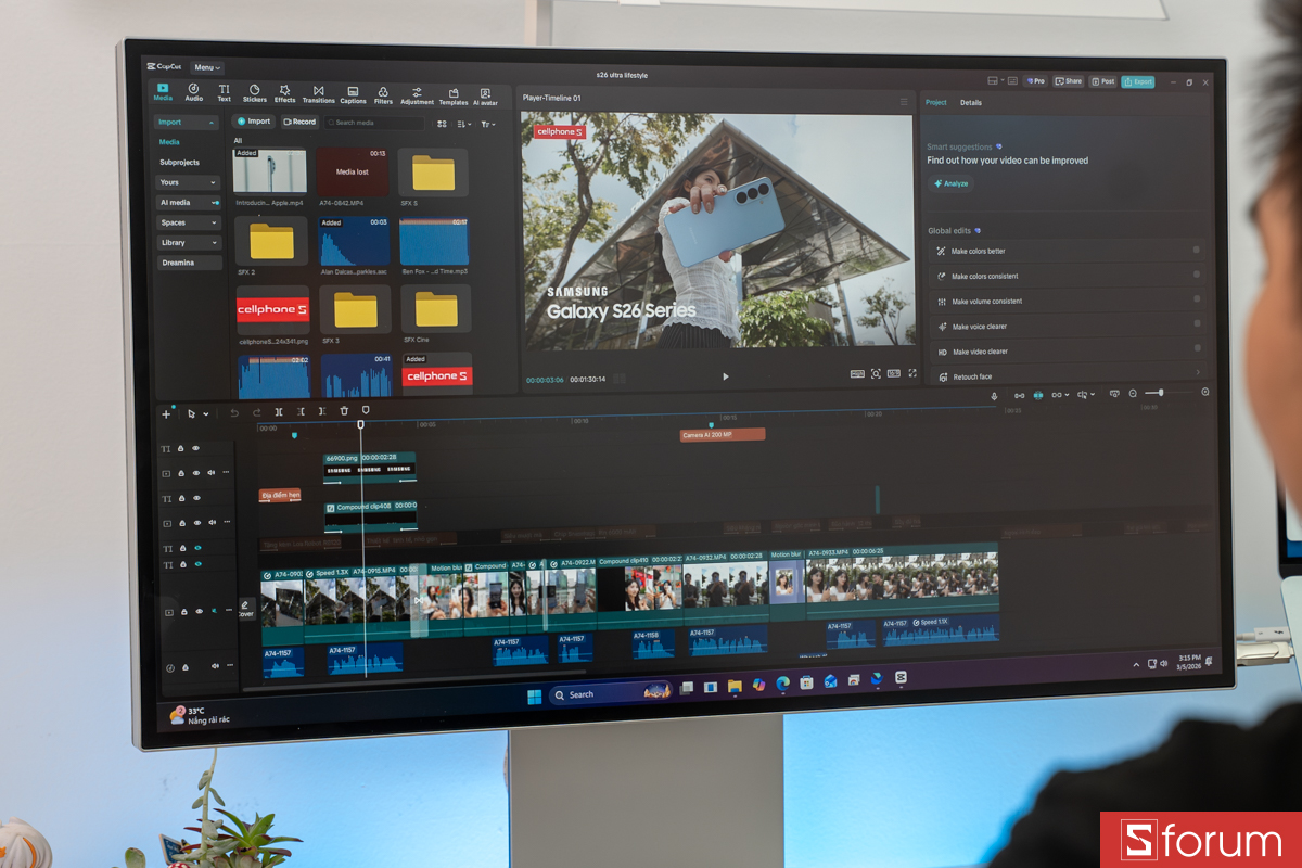 Chỉnh video trên LG UltraFine evo 32 inch