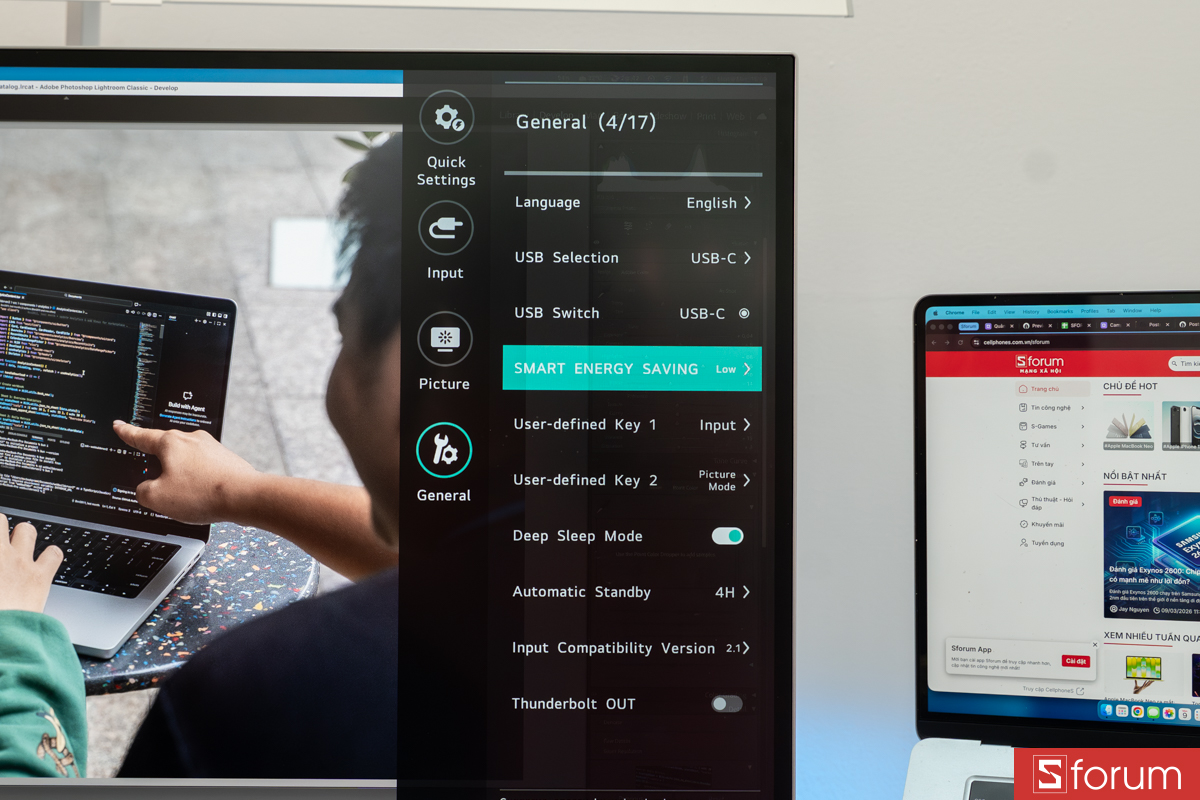Thiết lập LG UltraFine evo 32 inch