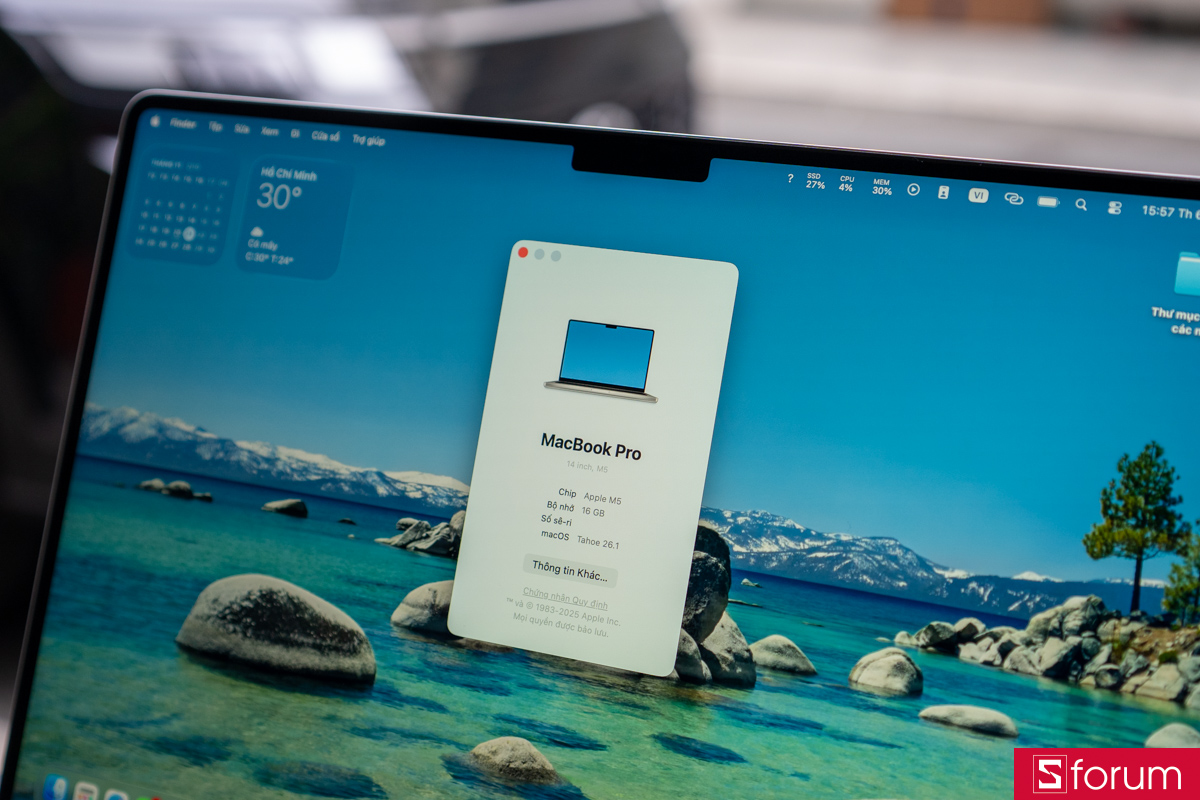 Thông số trên MacBook Pro M5 14 inch
