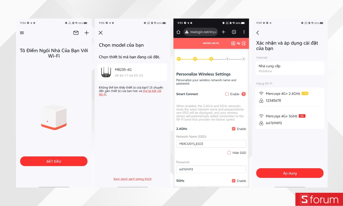 Thiết lập trên app với MERCUSYS MB235-4G