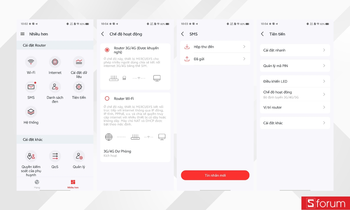 Các tính năng nâng cao trên MERCUSYS MB235-4G