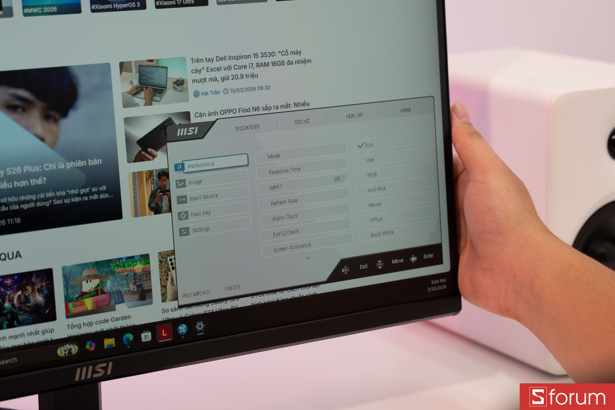 Tùy chỉnh màn hình MSI MP242L