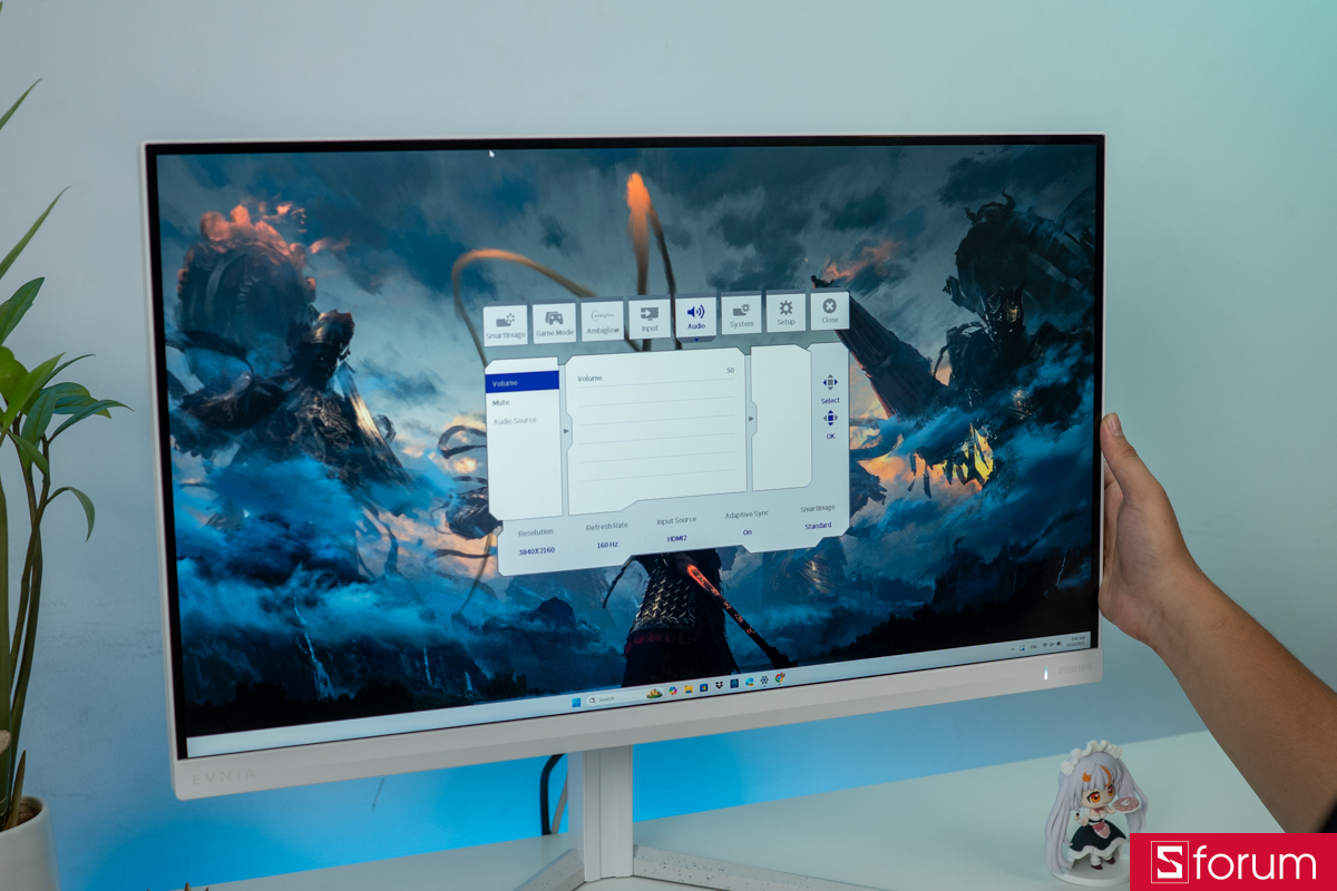 Điều chỉnh âm lượng loa Philips Evnia 27M2N5901A