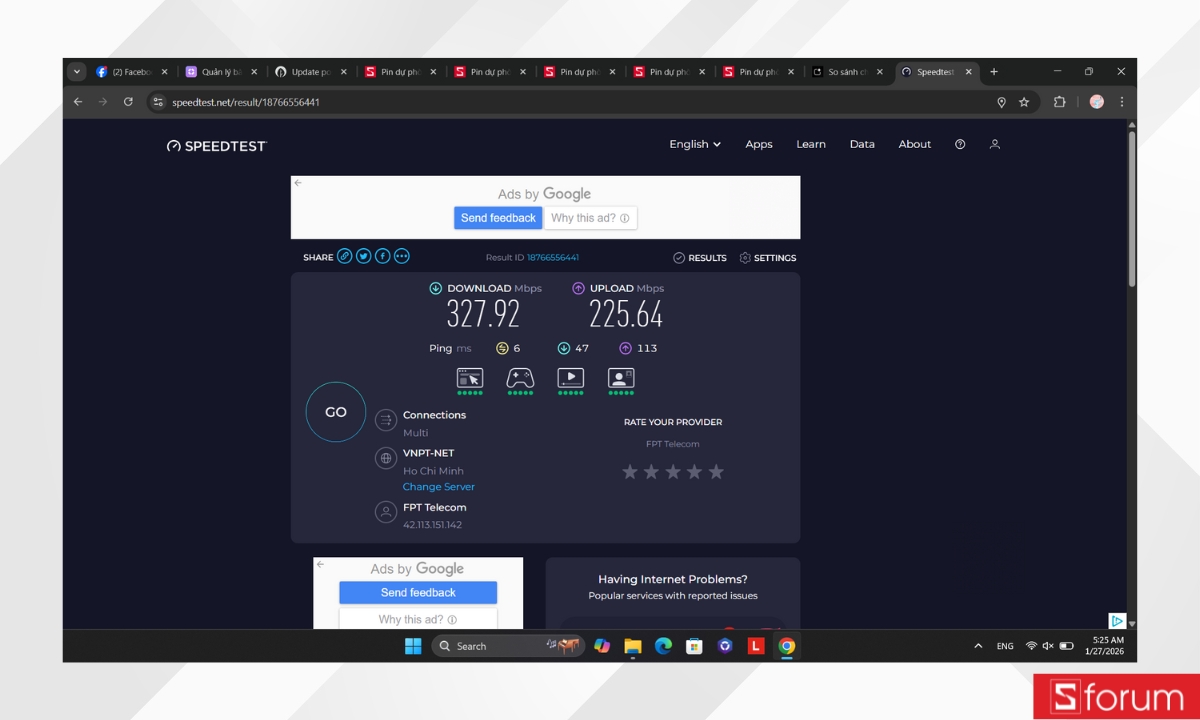 Tốc độ mạng 2.4GHz trên TP-Link Archer AX53