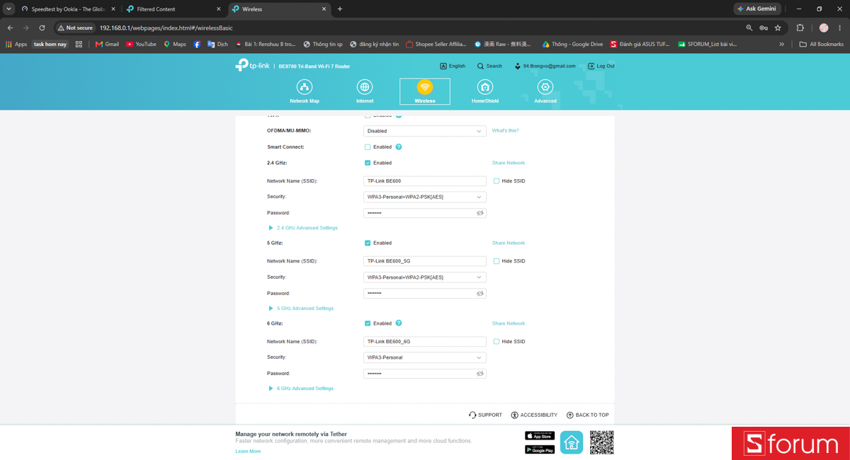Thiết lập TP-Link Archer BE600 trên website