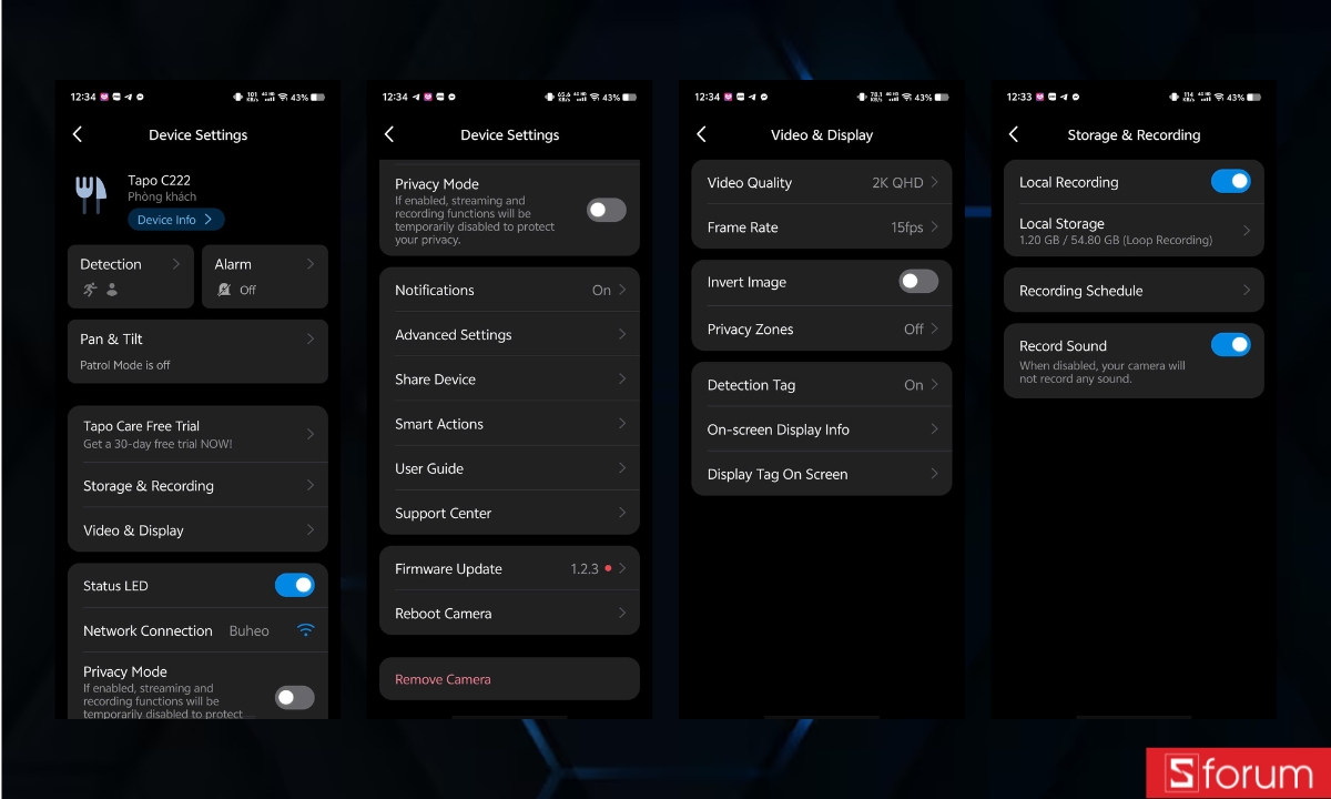 Các tính năng nâng cao và bảo mật trong app TAPO