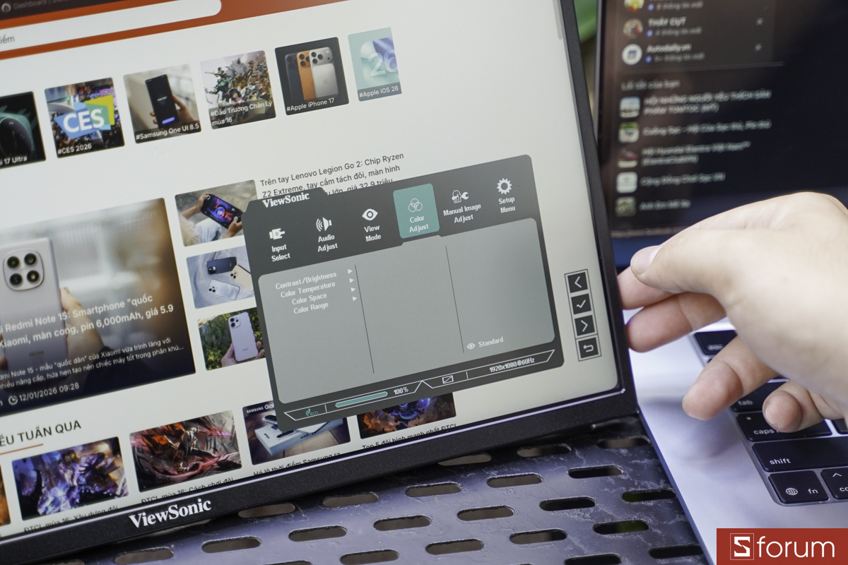 Chỉnh sửa màu sắc màn hình ViewSonic VA1650