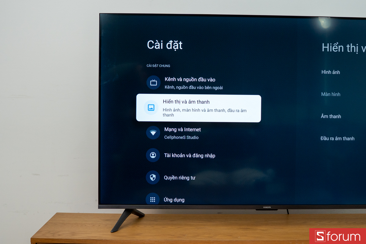Thiết lập hình ảnh Xiaomi A Pro 4K 55 inch QLED 2026