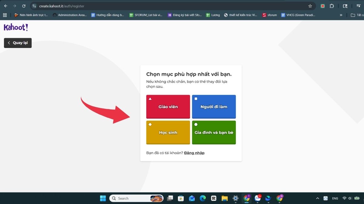 Bảng giá Kahoot - Cách tạo tạo tài khoản - Bước 3