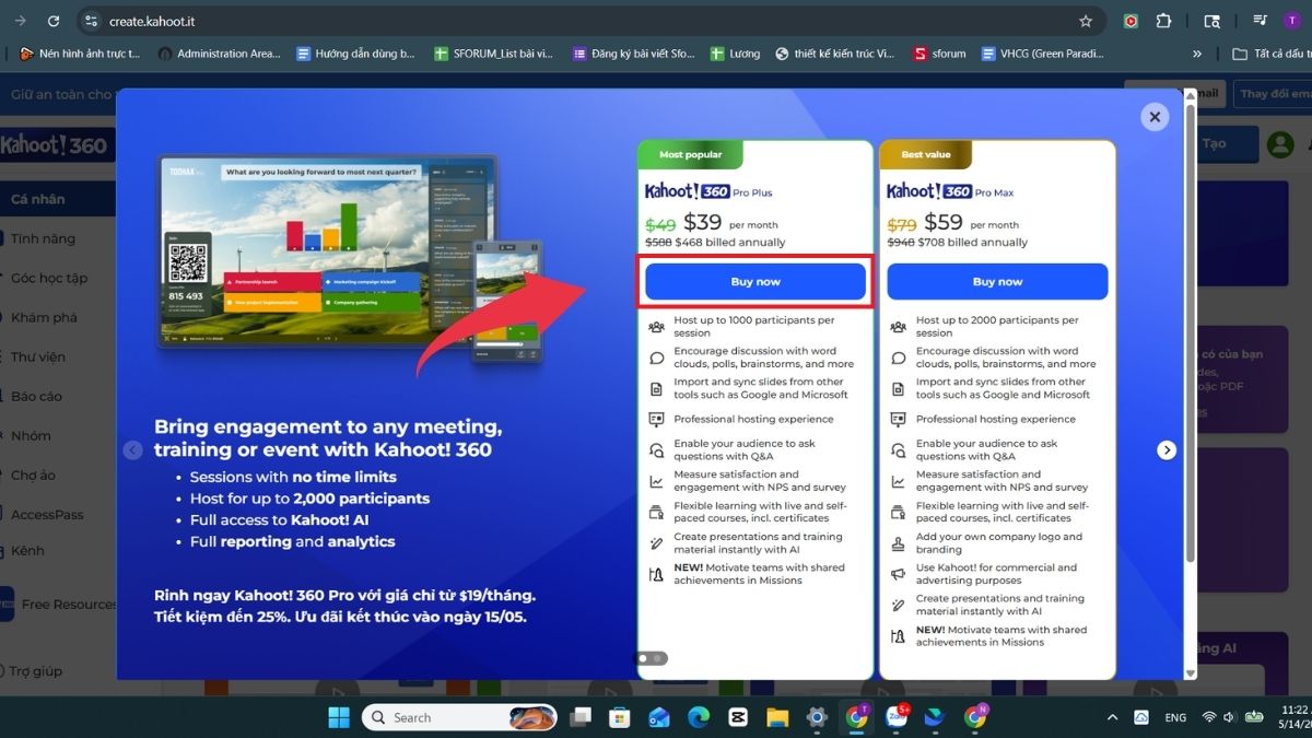 Bảng giá Kahoot - Cách tạo tạo tài khoản - Bước 7