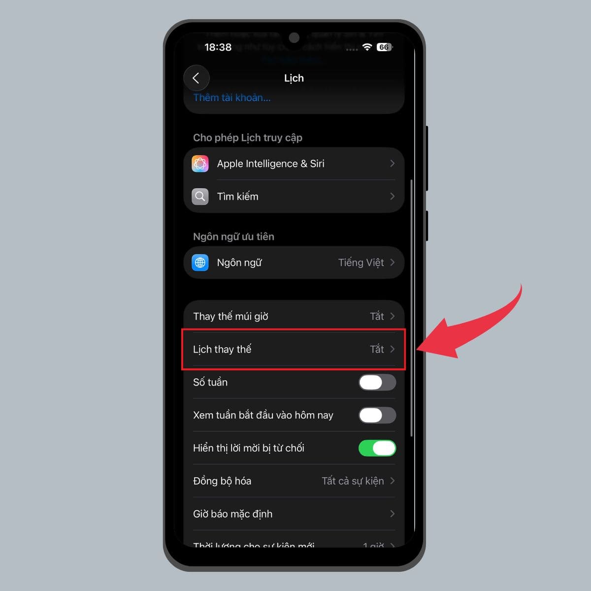Cách bật lịch âm lịch trên iOS 26 - bước 4