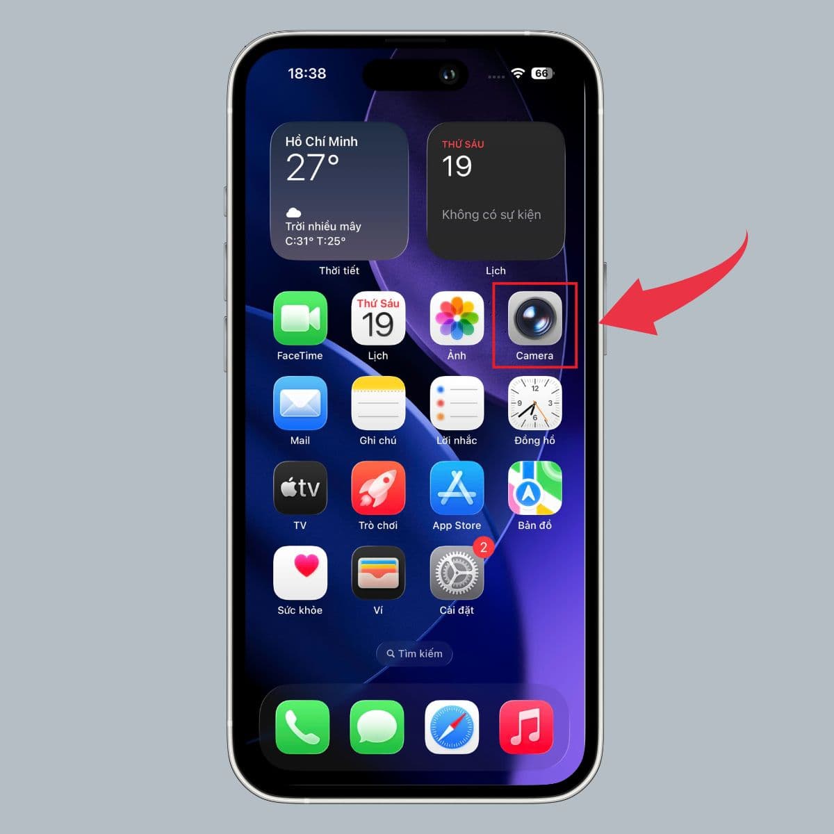 Mở ứng dụng Camera