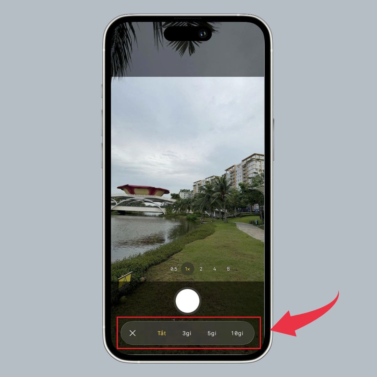 Cách chỉnh camera iPhone 17 Pro Max với tính năng Hẹn giờ - bước 2