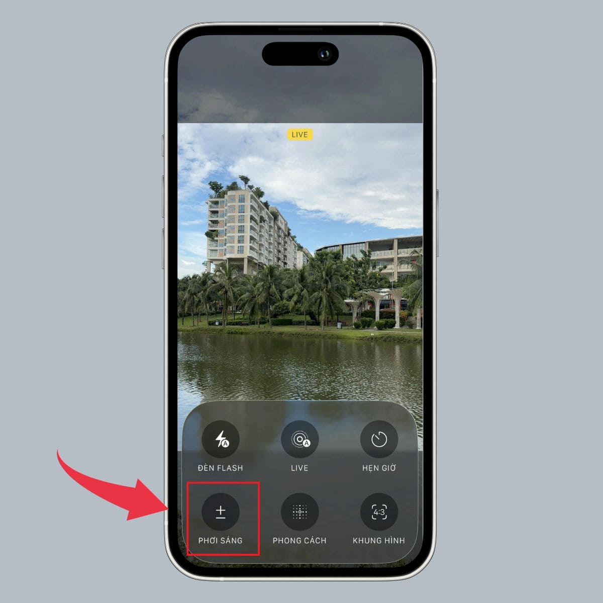 Cách chỉnh camera iPhone 17 Pro Max với tính năng Phơi sáng - bước 2