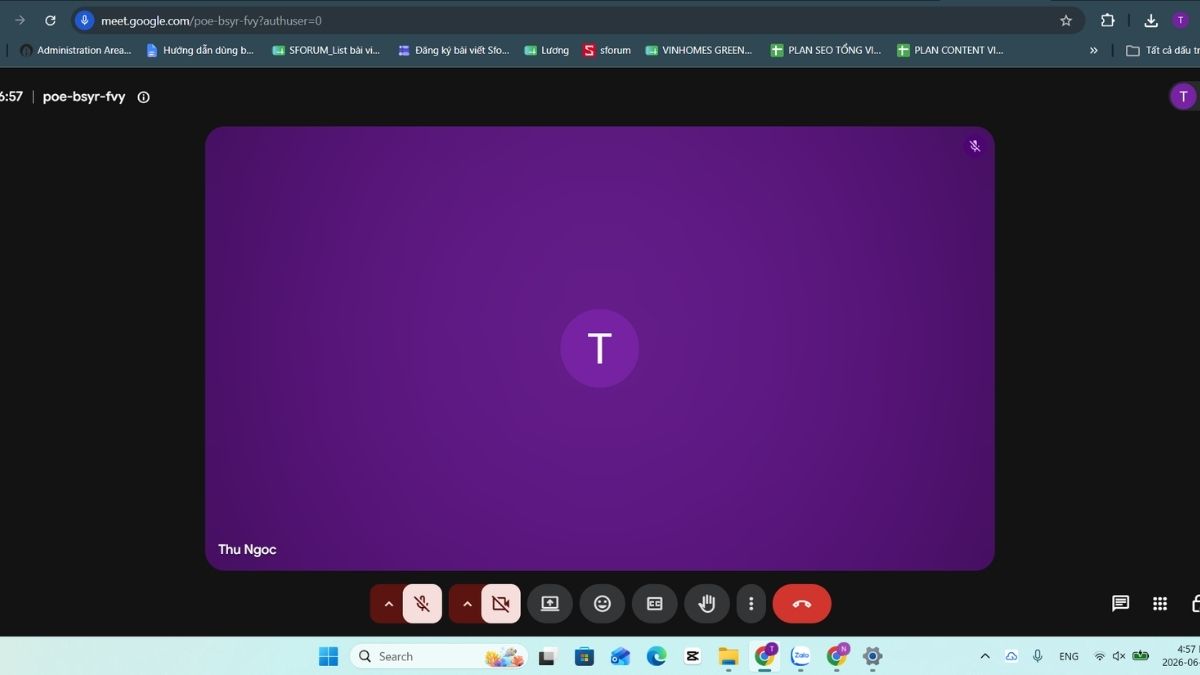 Cách chỉnh camera laptop bị ngược trên Google Meet - Bước 1