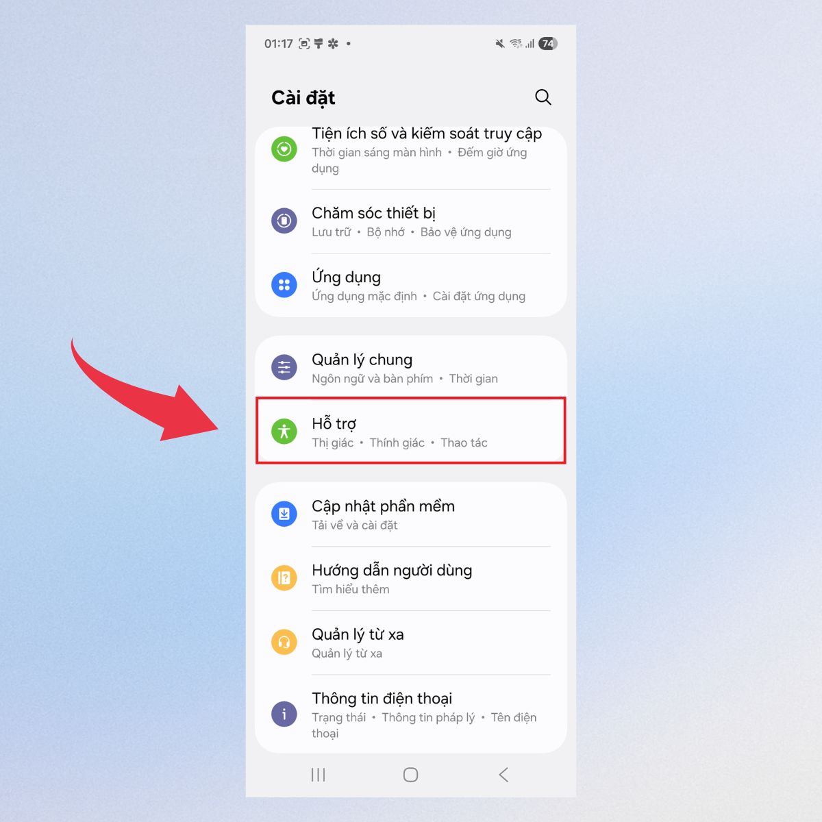 Chụp màn hình Galaxy Z Flip 8 bằng menu hỗ trợ nhanh - Bước 1