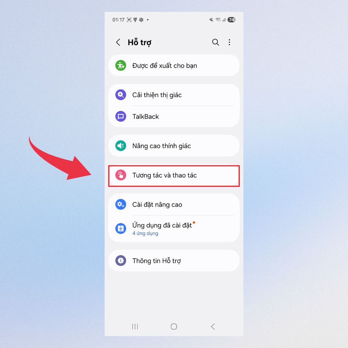 Chụp màn hình Galaxy Z Flip 8 bằng menu hỗ trợ nhanh - Bước 2