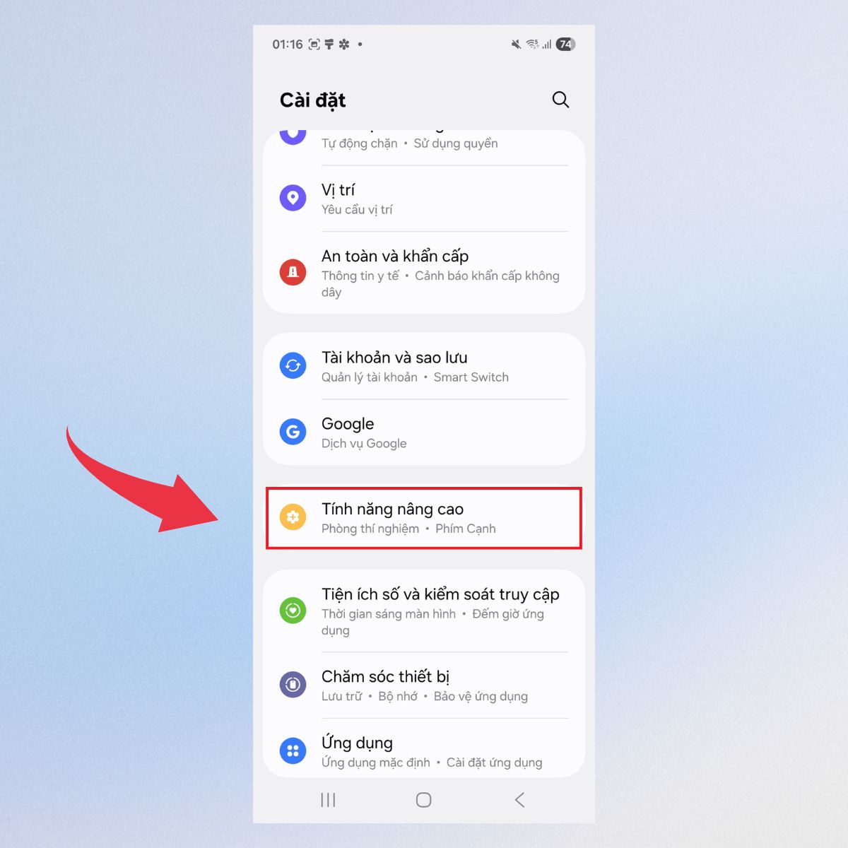 Chụp màn hình Galaxy Z Flip 8 bằng vuốt lòng bàn tay - Bước 1