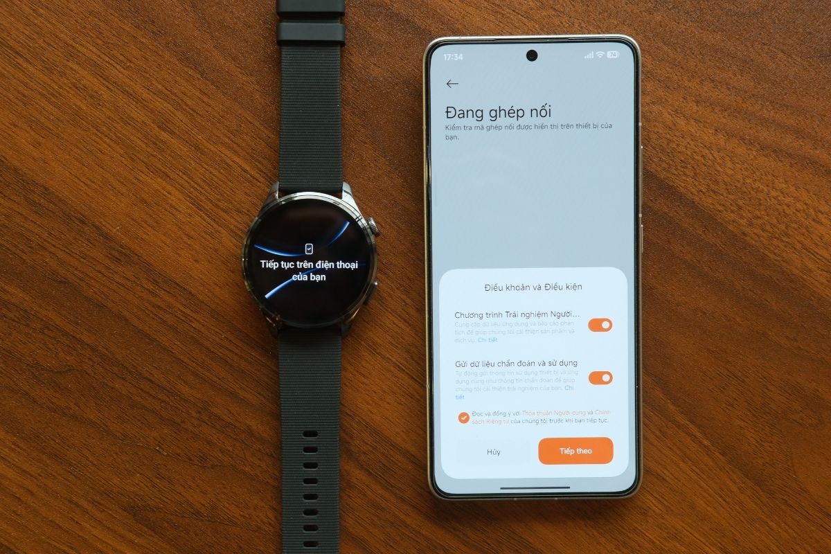 Cách kết nối Xiaomi Watch 5 với điện thoại - Bước 3 - Đồng ý điều khoản
