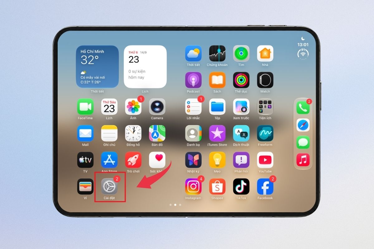 Cách sử dụng chế độ Chờ trên iPhone Duo - Bước 1