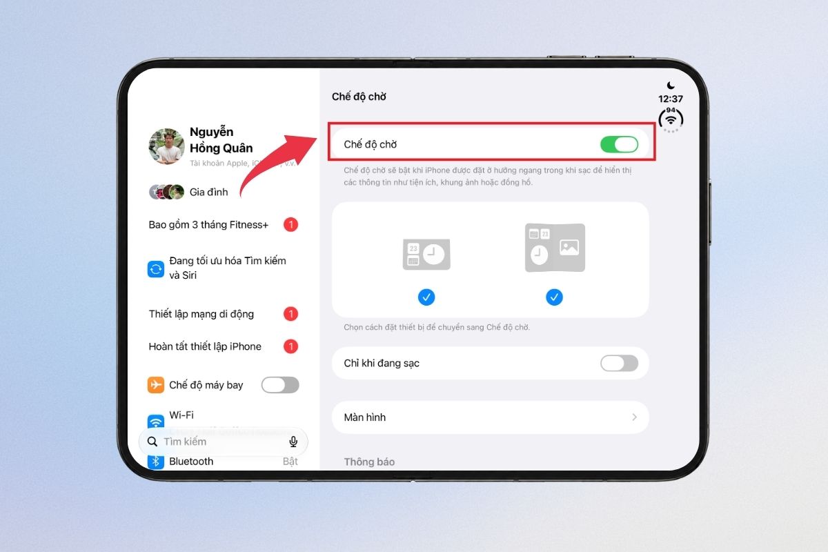 Cách sử dụng chế độ Chờ trên iPhone Duo - Bước 3