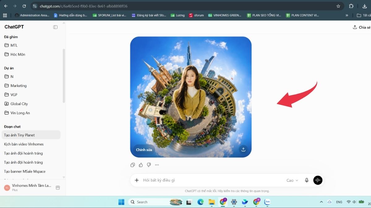 Cách tạo ảnh một vòng Việt Nam với phong cách Tiny Planet - Bước 4