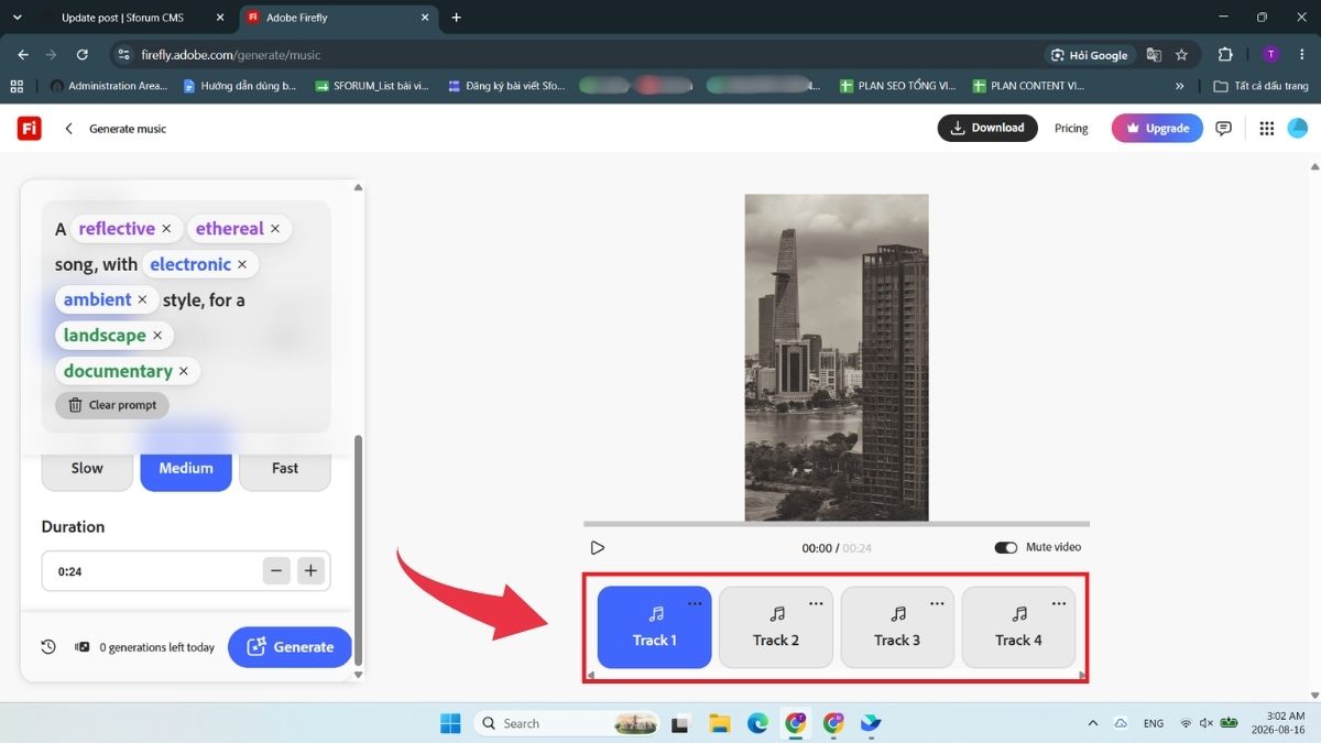 Cách tạo nhạc nền cho video đã upload bằng Adobe Firefly - Bước 9
