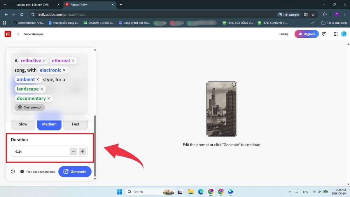 Cách tạo nhạc nền cho video đã upload bằng Adobe Firefly - Bước 7