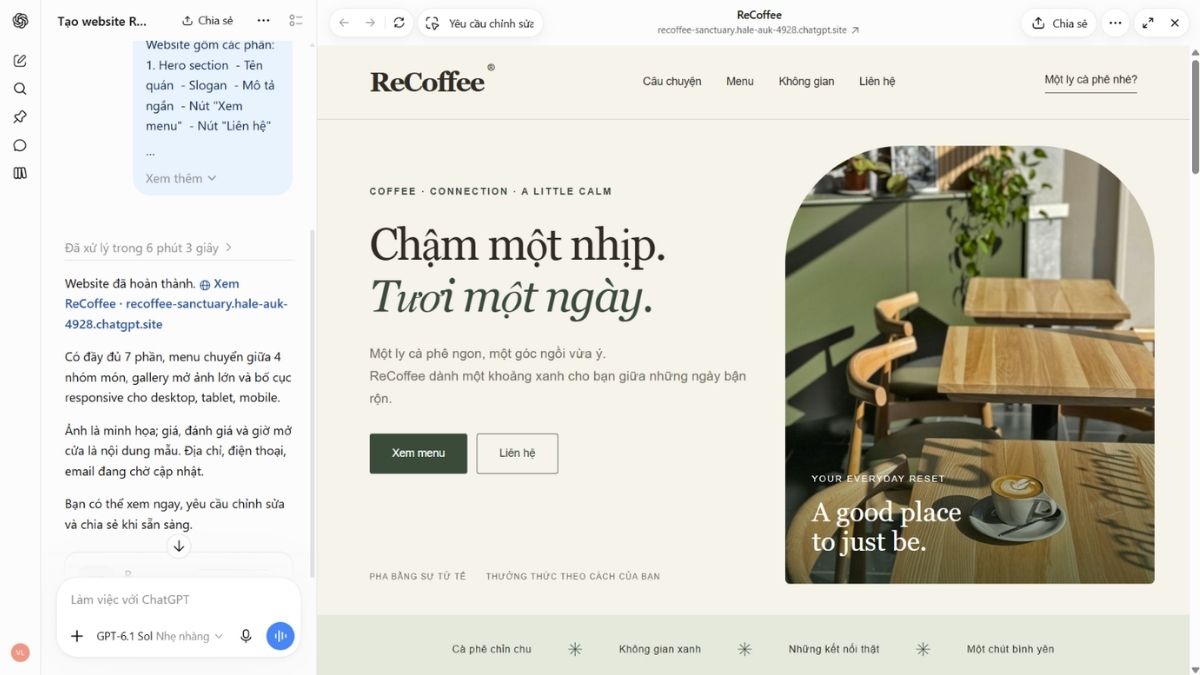 Cách tạo website trên ChatGPT - Bước 3