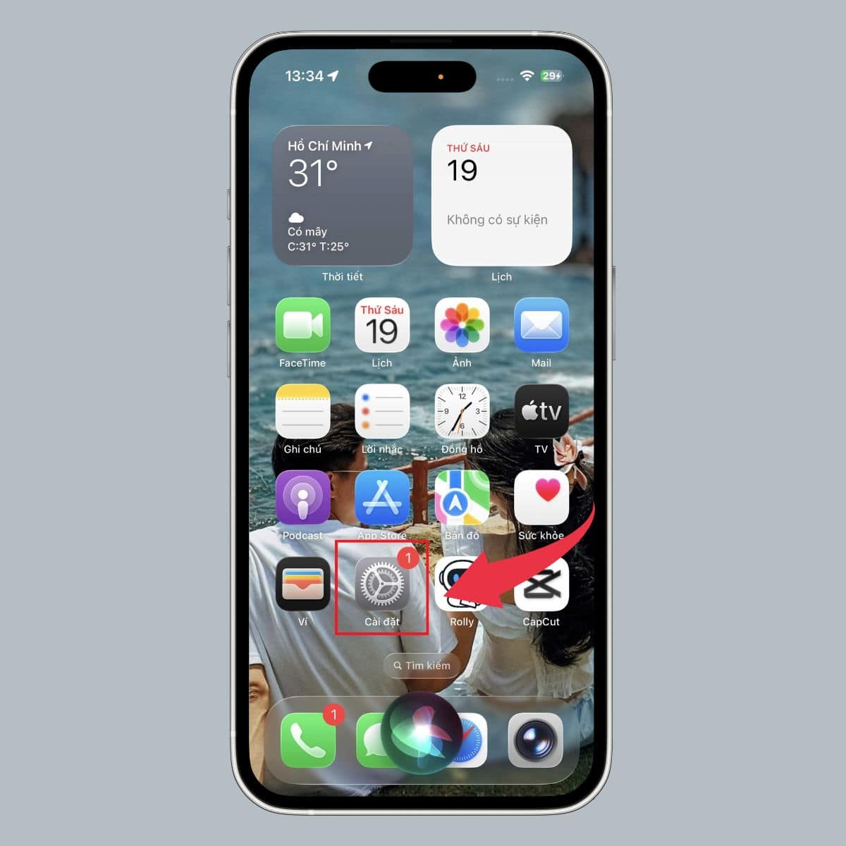 Cách tắt chấm cam trên iPhone 17 Pro Max - bước 1