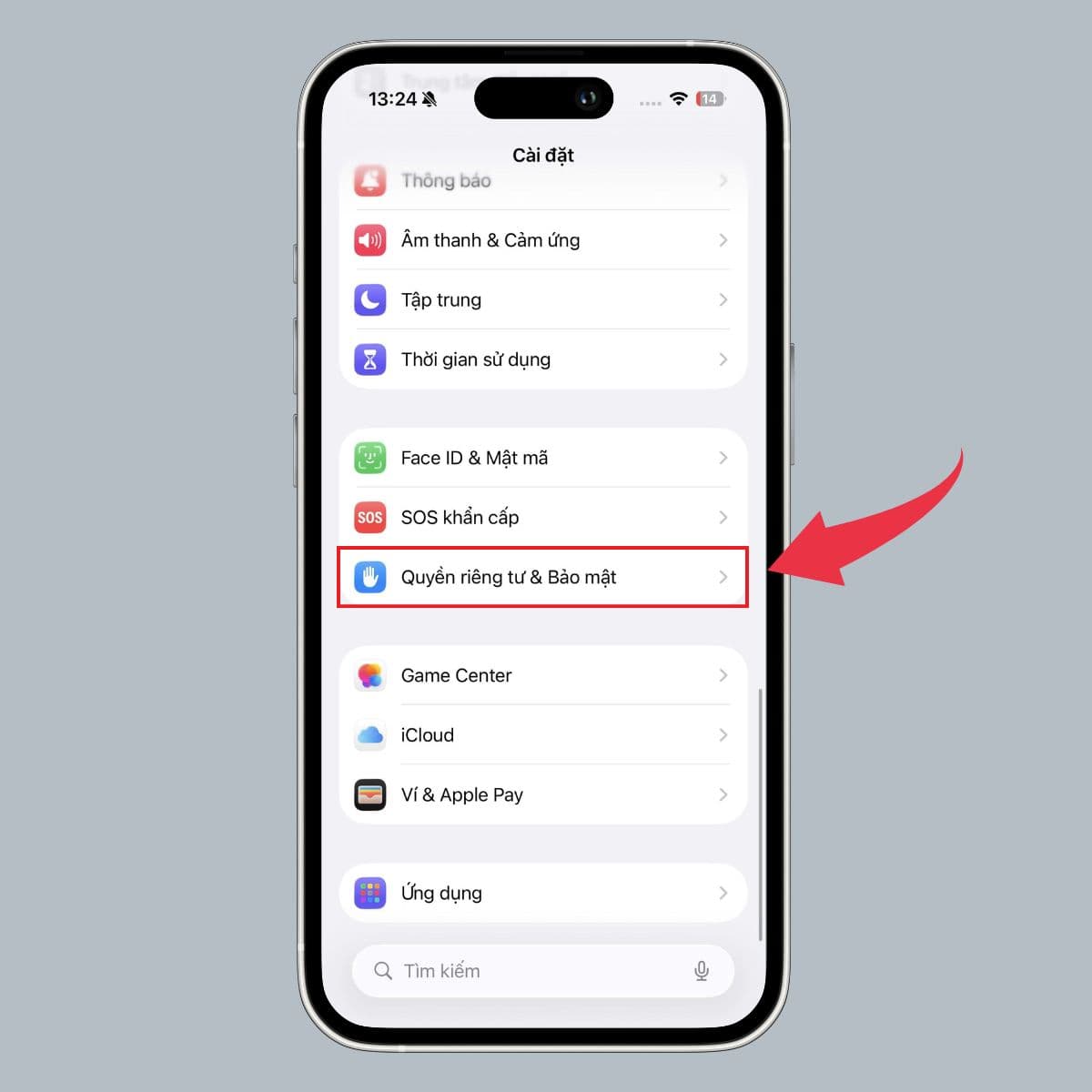Cách tắt chấm cam trên iPhone 17 Pro Max - bước 2