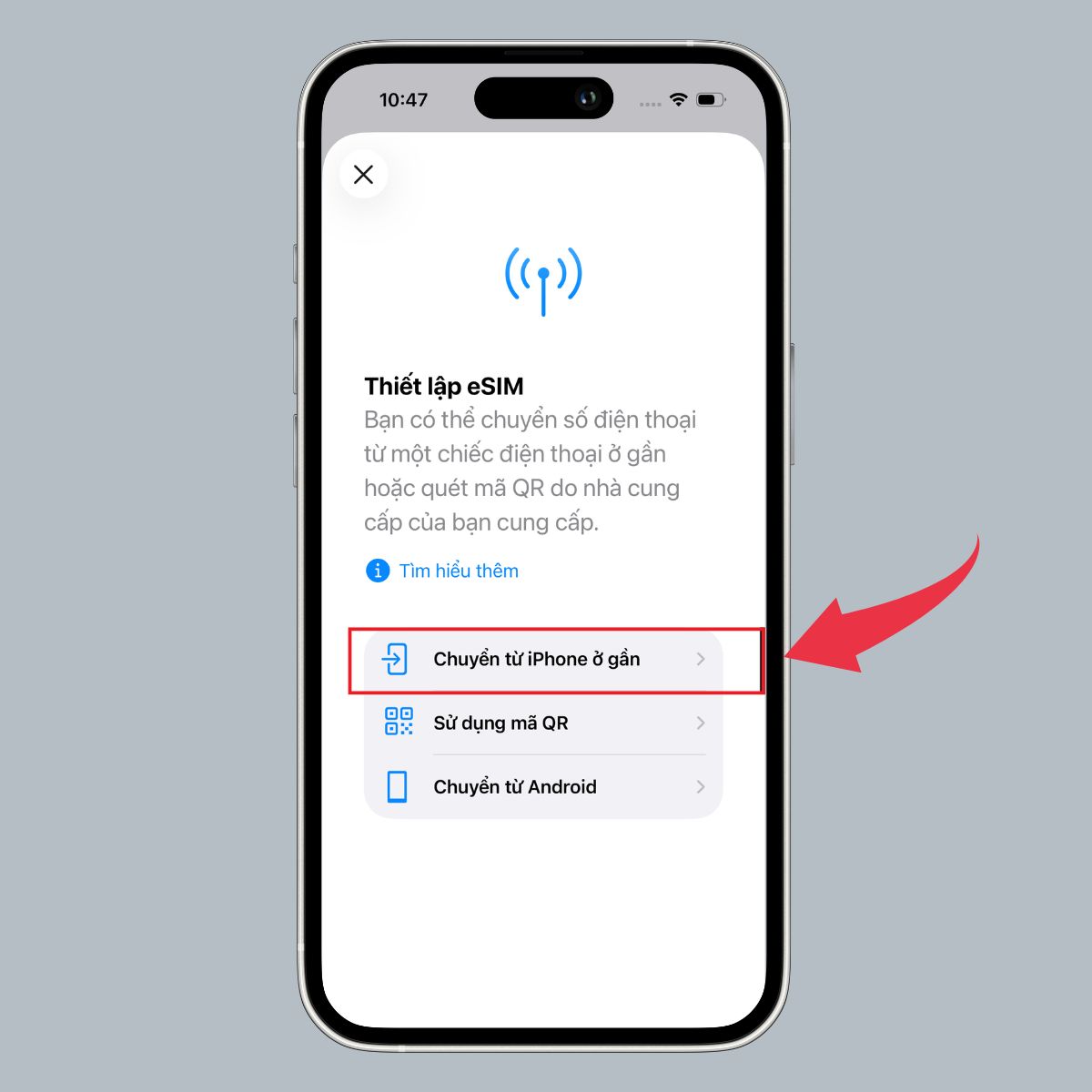 Cách thêm eSIM iPhone 17 Pro Max từ iPhone cũ sang iPhone mới - lựa chọn phương thức