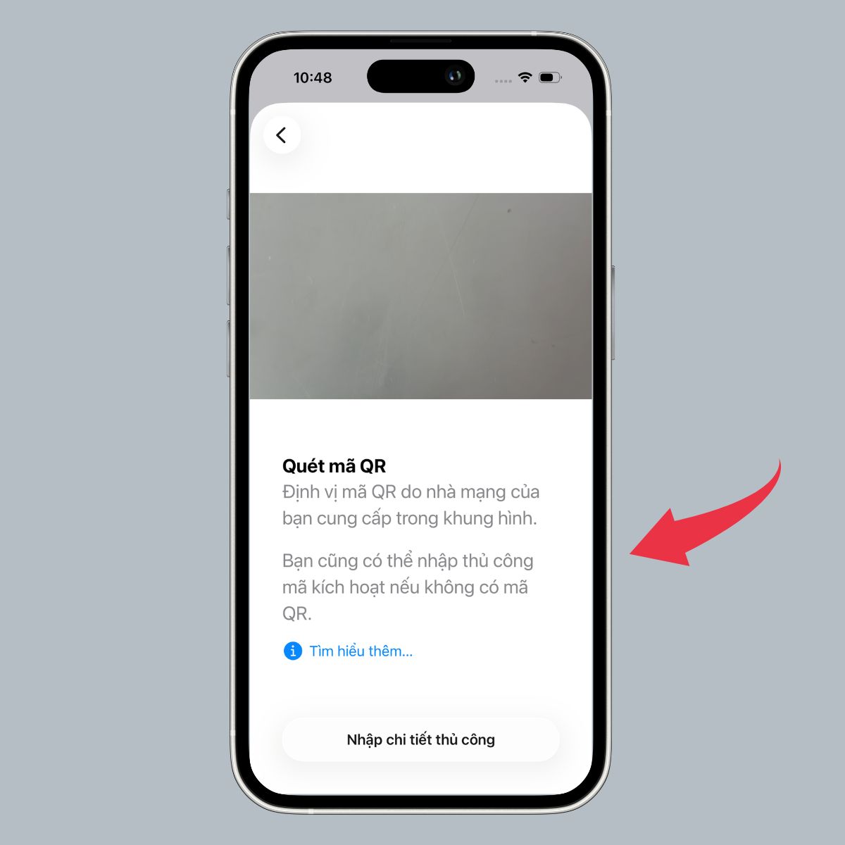 Cách thêm eSIM iPhone 17 Pro Max bằng cách quét mã QR - quét mã