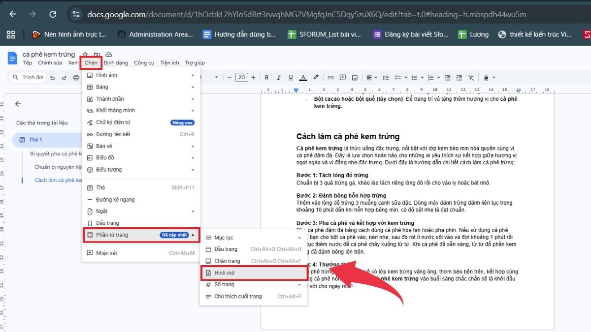 Cách thêm Watermark vào Google Docs bằng hình ảnh - Bước 2