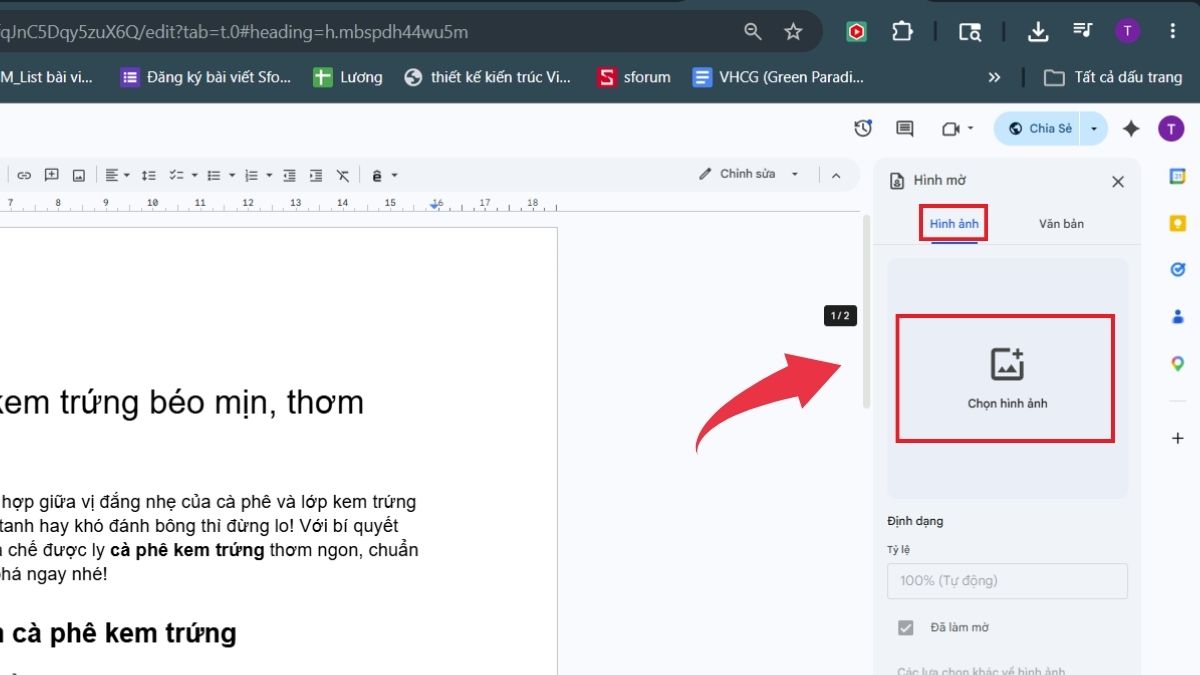 Cách thêm Watermark vào Google Docs bằng hình ảnh - Bướ3