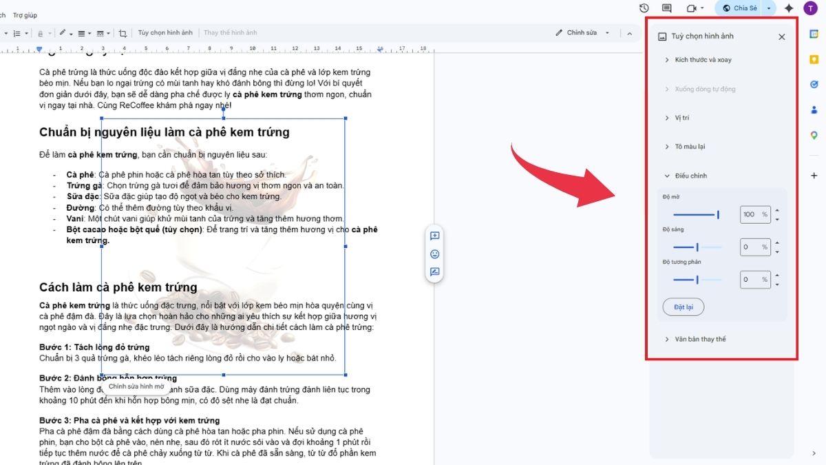 Cách thêm Watermark vào Google Docs bằng hình ảnh - Bước 5