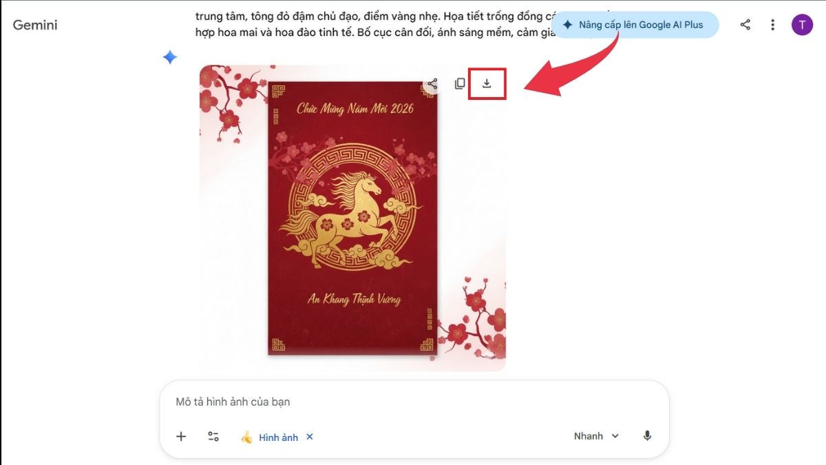cách thiết kế bao lì xì bằng AI Gemini - Bước 4