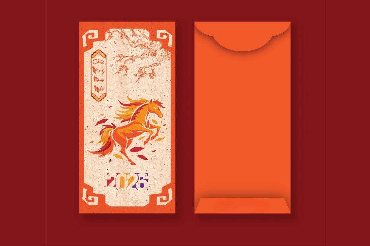 cách thiết kế bao lì xì bằng AI Gemini phong cách truyền thống