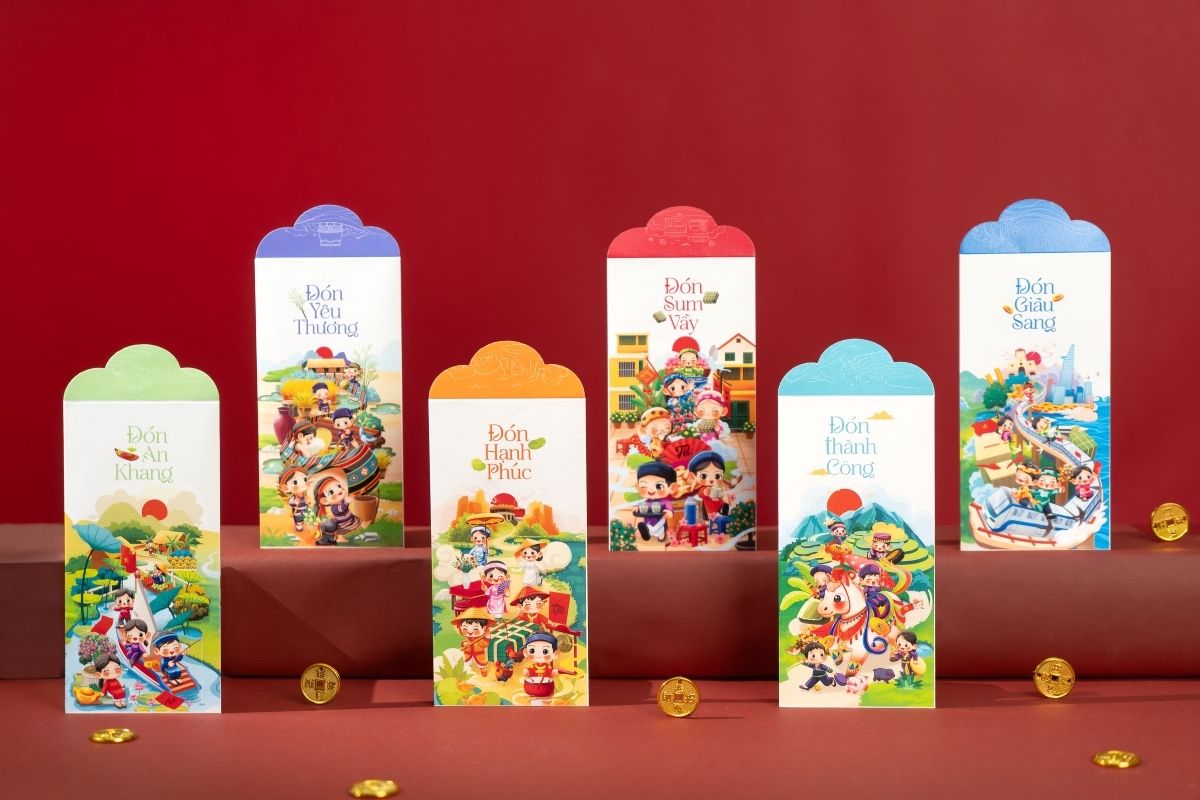 cách thiết kế bao lì xì bằng AI Gemini phong cách dễ thương