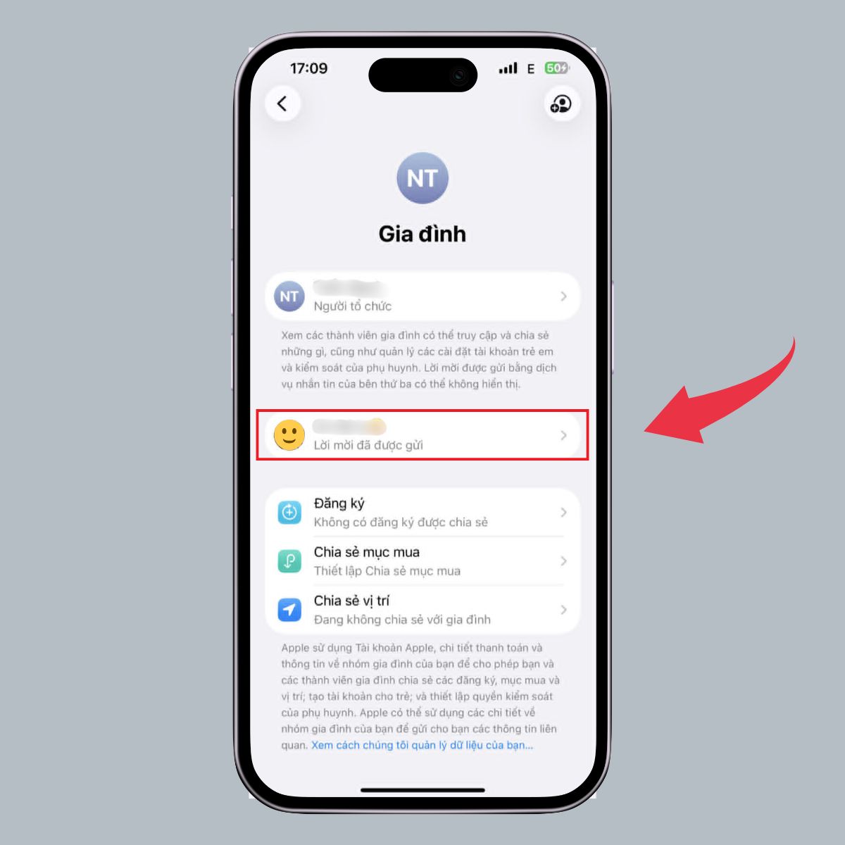 Cách thiết lập tính năng Chia sẻ trong gia đình trên iPhone - Kiểm tra bước 2