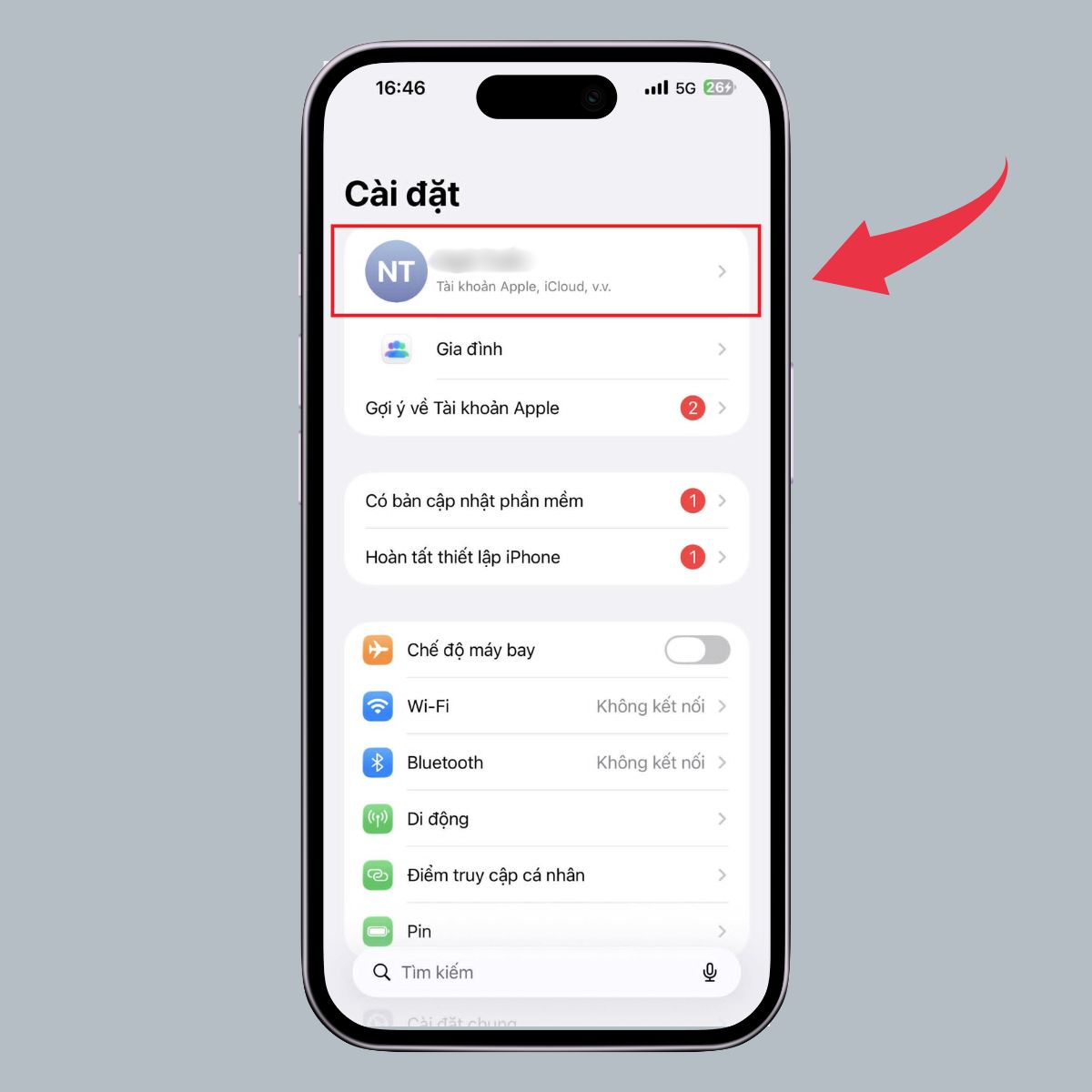 Cách thiết lập tính năng Chia sẻ trong gia đình trên iPhone - Bước 1