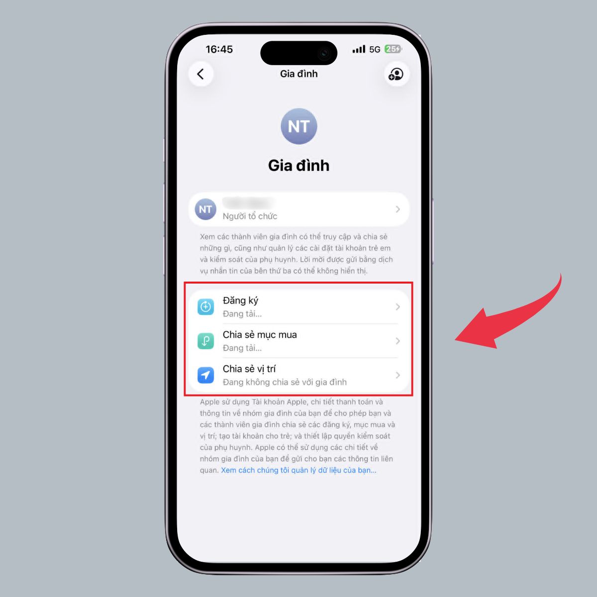 Cách thiết lập tính năng Chia sẻ trong gia đình trên iPhone - Bước 4