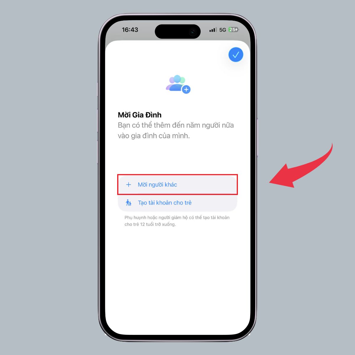Cách thiết lập tính năng Chia sẻ trong gia đình trên iPhone - Bước 5